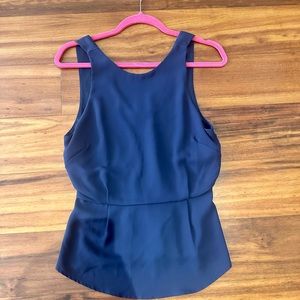 ASTR Navy Peplum Top